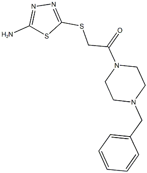 5-{[2-(4-benzyl-1-piperazinyl)-2-oxoethyl]sulfanyl}-1,3,4-thiadiazol-2-ylamine,708992-28-3,结构式