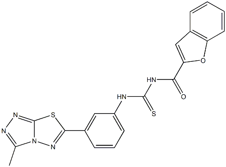 N-(1-benzofuran-2-ylcarbonyl)-N'-[3-(3-methyl[1,2,4]triazolo[3,4-b][1,3,4]thiadiazol-6-yl)phenyl]thiourea Struktur