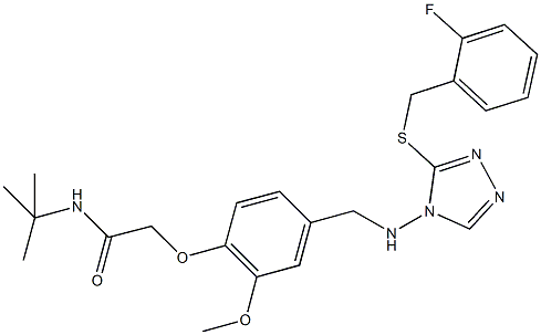 708994-58-5 N-(tert-butyl)-2-{4-[({3-[(2-fluorobenzyl)thio]-4H-1,2,4-triazol-4-yl}amino)methyl]-2-methoxyphenoxy}acetamide