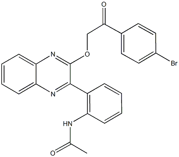 N-(2-{3-[2-(4-bromophenyl)-2-oxoethoxy]-2-quinoxalinyl}phenyl)acetamide Struktur