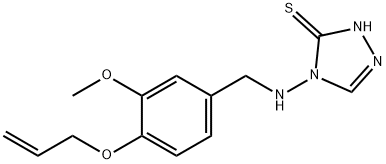 4-{[4-(allyloxy)-3-methoxybenzyl]amino}-4H-1,2,4-triazol-3-ylhydrosulfide 结构式