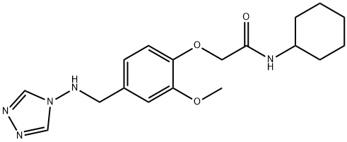 N-cyclohexyl-2-{2-methoxy-4-[(4H-1,2,4-triazol-4-ylamino)methyl]phenoxy}acetamide Struktur