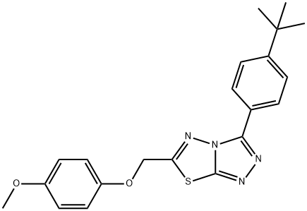 3-(4-tert-butylphenyl)-6-[(4-methoxyphenoxy)methyl][1,2,4]triazolo[3,4-b][1,3,4]thiadiazole,708999-77-3,结构式