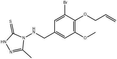 4-{[4-(allyloxy)-3-bromo-5-methoxybenzyl]amino}-5-methyl-4H-1,2,4-triazol-3-ylhydrosulfide Structure