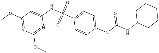 4-{[(cyclohexylamino)carbonyl]amino}-N-(2,6-dimethoxy-4-pyrimidinyl)benzenesulfonamide,709003-41-8,结构式
