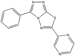 3-phenyl-6-(2-pyrazinyl)[1,2,4]triazolo[3,4-b][1,3,4]thiadiazole Struktur