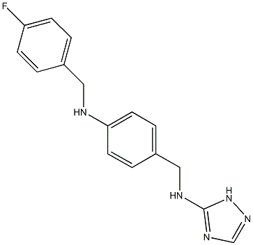 N-(4-fluorobenzyl)-N-{4-[(1H-1,2,4-triazol-5-ylamino)methyl]phenyl}amine 化学構造式