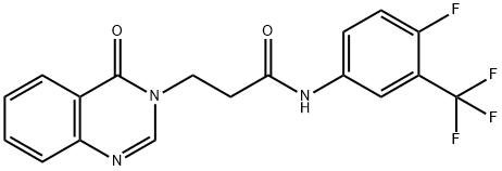 N-[4-fluoro-3-(trifluoromethyl)phenyl]-3-(4-oxo-3(4H)-quinazolinyl)propanamide,709007-16-9,结构式