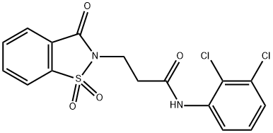 N-(2,3-dichlorophenyl)-3-(1,1-dioxido-3-oxo-1,2-benzisothiazol-2(3H)-yl)propanamide Struktur