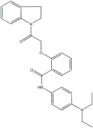 N-[4-(diethylamino)phenyl]-2-[2-(2,3-dihydro-1H-indol-1-yl)-2-oxoethoxy]benzamide Struktur