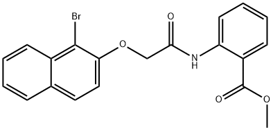 methyl 2-({[(1-bromo-2-naphthyl)oxy]acetyl}amino)benzoate Struktur