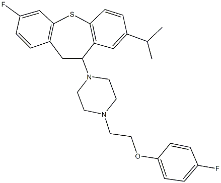 2-[4-(3-fluoro-8-isopropyl-10,11-dihydrodibenzo[b,f]thiepin-10-yl)-1-piperazinyl]ethyl 4-fluorophenyl ether Structure