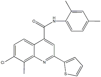 7-chloro-N-(2,4-dimethylphenyl)-8-methyl-2-(2-thienyl)-4-quinolinecarboxamide Structure