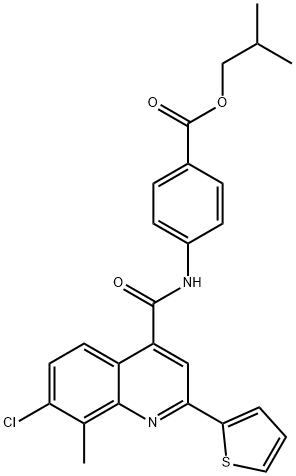 isobutyl 4-({[7-chloro-8-methyl-2-(2-thienyl)-4-quinolinyl]carbonyl}amino)benzoate 结构式