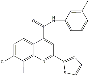 7-chloro-N-(3,4-dimethylphenyl)-8-methyl-2-(2-thienyl)-4-quinolinecarboxamide Structure