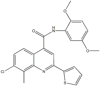 709625-17-2 7-chloro-N-(2,5-dimethoxyphenyl)-8-methyl-2-(2-thienyl)-4-quinolinecarboxamide