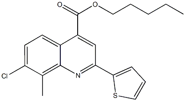 709625-25-2 pentyl 7-chloro-8-methyl-2-(2-thienyl)-4-quinolinecarboxylate