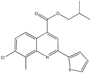 isobutyl 7-chloro-8-methyl-2-(2-thienyl)-4-quinolinecarboxylate Structure