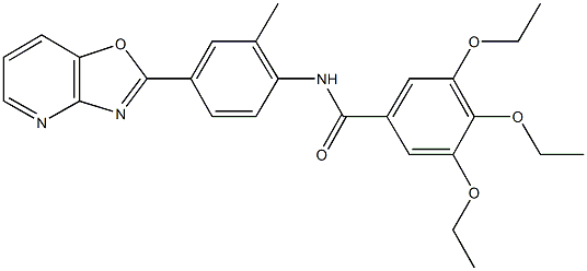 3,4,5-triethoxy-N-(2-methyl-4-[1,3]oxazolo[4,5-b]pyridin-2-ylphenyl)benzamide Struktur
