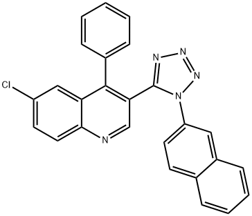 6-chloro-3-[1-(2-naphthyl)-1H-tetraazol-5-yl]-4-phenylquinoline,710969-66-7,结构式