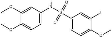 N-(3,4-dimethoxyphenyl)-3-iodo-4-methoxybenzenesulfonamide 化学構造式