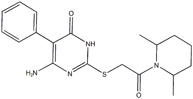 6-amino-2-{[2-(2,6-dimethyl-1-piperidinyl)-2-oxoethyl]sulfanyl}-5-phenyl-4(3H)-pyrimidinone|