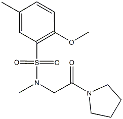 2-methoxy-N,5-dimethyl-N-[2-oxo-2-(1-pyrrolidinyl)ethyl]benzenesulfonamide Structure