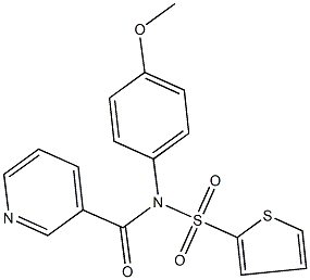 N-(4-methoxyphenyl)-N-(3-pyridinylcarbonyl)-2-thiophenesulfonamide,710990-46-8,结构式