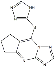 6,7-dihydro-5H-cyclopenta[d][1,2,4]triazolo[1,5-a]pyrimidin-8-yl 4H-1,2,4-triazol-3-yl sulfide 结构式