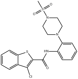 3-chloro-N-{2-[4-(methylsulfonyl)-1-piperazinyl]phenyl}-1-benzothiophene-2-carboxamide|