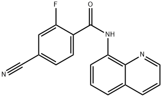 4-cyano-2-fluoro-N-(8-quinolinyl)benzamide Struktur