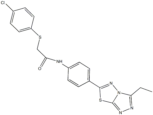 712292-02-9 2-[(4-chlorophenyl)sulfanyl]-N-[4-(3-ethyl[1,2,4]triazolo[3,4-b][1,3,4]thiadiazol-6-yl)phenyl]acetamide