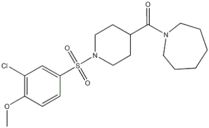 4-{[4-(1-azepanylcarbonyl)-1-piperidinyl]sulfonyl}-2-chlorophenyl methyl ether Structure