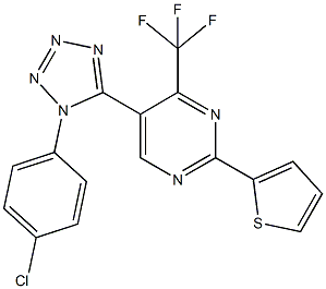 5-[1-(4-chlorophenyl)-1H-tetraazol-5-yl]-2-(2-thienyl)-4-(trifluoromethyl)pyrimidine,712297-23-9,结构式