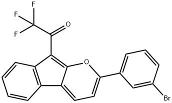 1-[2-(3-bromophenyl)indeno[2,1-b]pyran-9-yl]-2,2,2-trifluoroethanone Structure