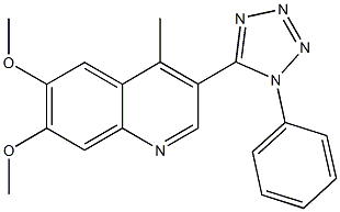 6,7-dimethoxy-4-methyl-3-(1-phenyl-1H-tetraazol-5-yl)quinoline 结构式