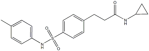 N-cyclopropyl-3-[4-(4-toluidinosulfonyl)phenyl]propanamide Struktur