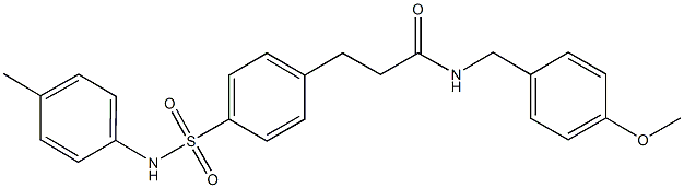 N-(4-methoxybenzyl)-3-[4-(4-toluidinosulfonyl)phenyl]propanamide Structure