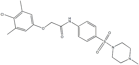 2-(4-chloro-3,5-dimethylphenoxy)-N-{4-[(4-methyl-1-piperazinyl)sulfonyl]phenyl}acetamide Structure