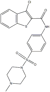 712318-75-7 3-chloro-N-{4-[(4-methyl-1-piperazinyl)sulfonyl]phenyl}-1-benzothiophene-2-carboxamide
