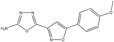 5-[5-(4-methoxyphenyl)-3-isoxazolyl]-1,3,4-oxadiazol-2-ylamine,712319-04-5,结构式