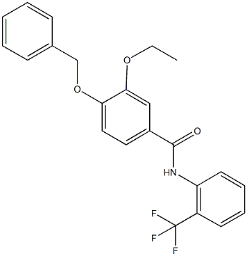4-(benzyloxy)-3-ethoxy-N-[2-(trifluoromethyl)phenyl]benzamide 化学構造式