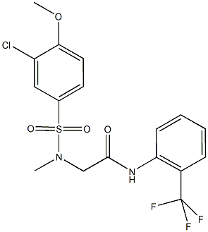 2-[[(3-chloro-4-methoxyphenyl)sulfonyl](methyl)amino]-N-[2-(trifluoromethyl)phenyl]acetamide,712319-71-6,结构式