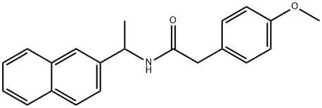 2-(4-methoxyphenyl)-N-[1-(2-naphthyl)ethyl]acetamide 化学構造式