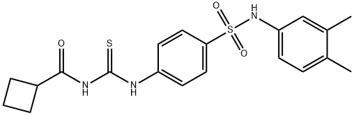 4-({[(cyclobutylcarbonyl)amino]carbothioyl}amino)-N-(3,4-dimethylphenyl)benzenesulfonamide Structure