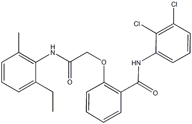 N-(2,3-dichlorophenyl)-2-[2-(2-ethyl-6-methylanilino)-2-oxoethoxy]benzamide Structure