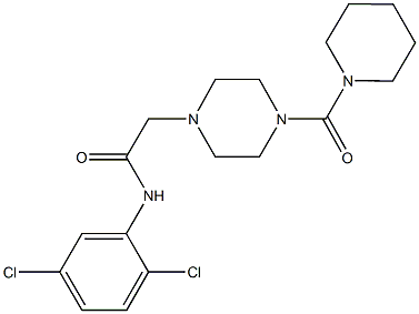 N-(2,5-dichlorophenyl)-2-[4-(1-piperidinylcarbonyl)-1-piperazinyl]acetamide Struktur