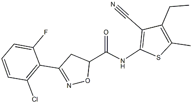712347-11-0 3-(2-chloro-6-fluorophenyl)-N-(3-cyano-4-ethyl-5-methyl-2-thienyl)-4,5-dihydro-5-isoxazolecarboxamide