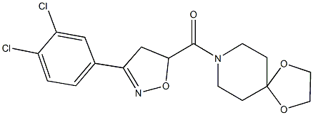 8-{[3-(3,4-dichlorophenyl)-4,5-dihydro-5-isoxazolyl]carbonyl}-1,4-dioxa-8-azaspiro[4.5]decane Structure