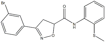 3-(3-bromophenyl)-N-[2-(methylsulfanyl)phenyl]-4,5-dihydro-5-isoxazolecarboxamide 结构式
